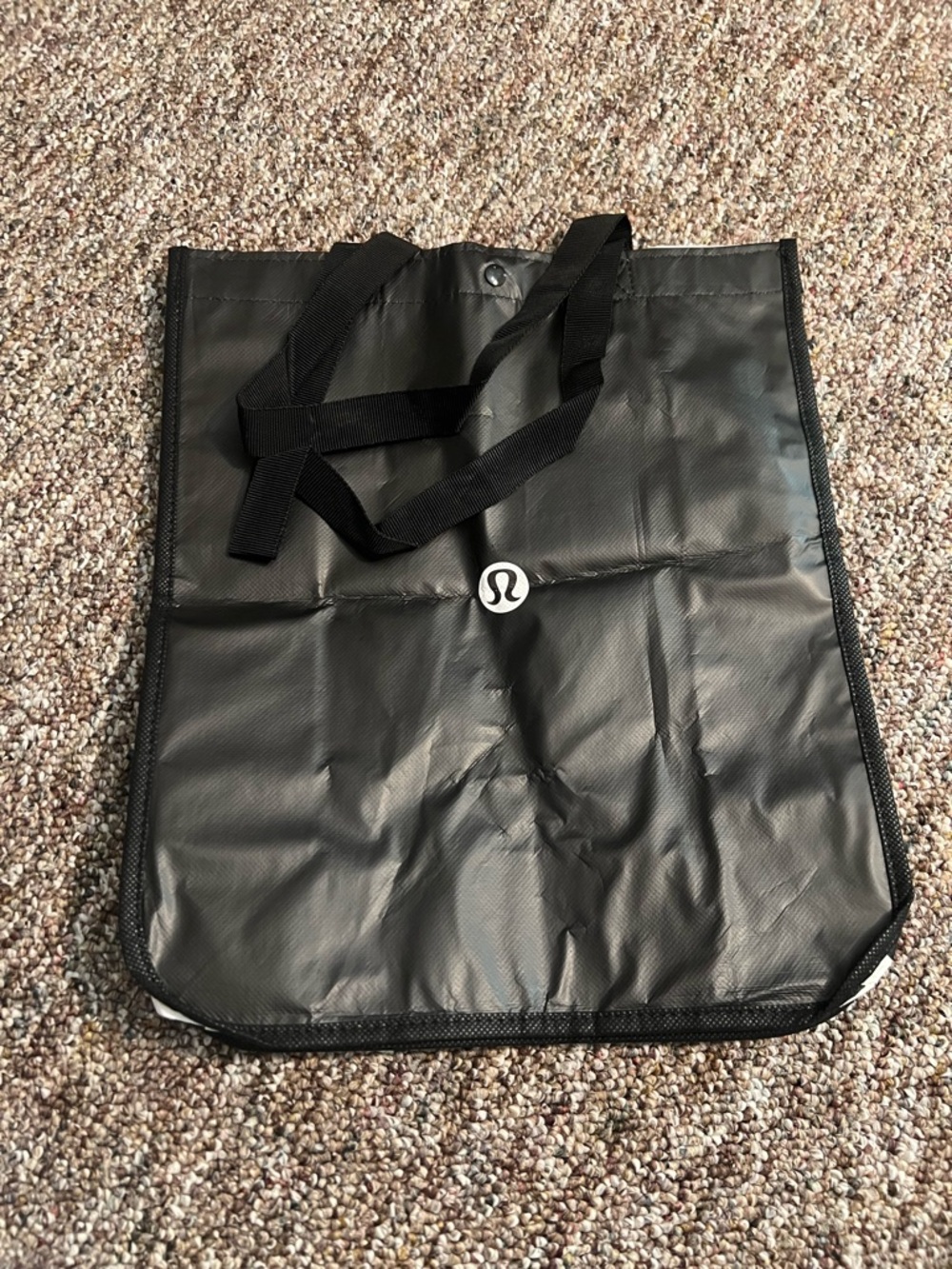 Lululemon Reusable Shopping Bag Logo Large Tote - Black/White